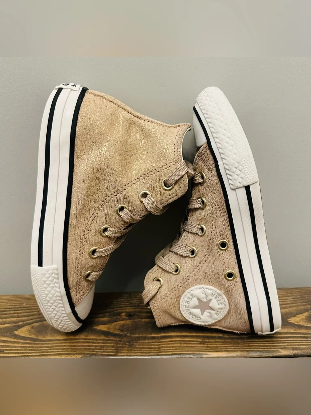 Converse Chuck Taylor High Top Glitter Rose Pink Shoes Size 11 Youth